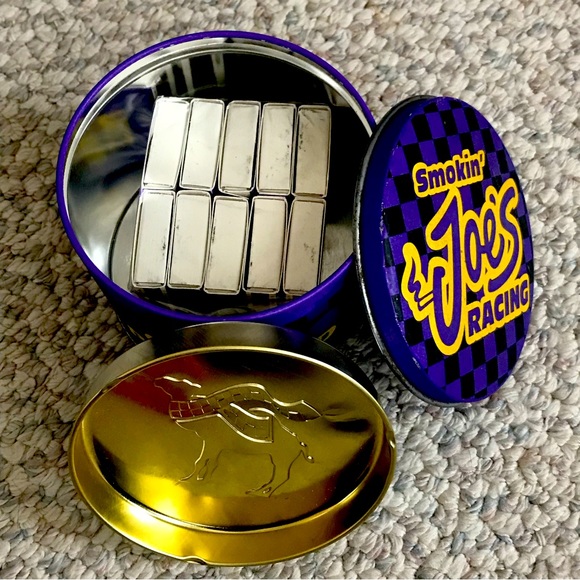 NWOT-JOE CAMEL RACING TIN SET WITH ASHTRAY & SEALED MATCHES!! - Picture 1 of 8